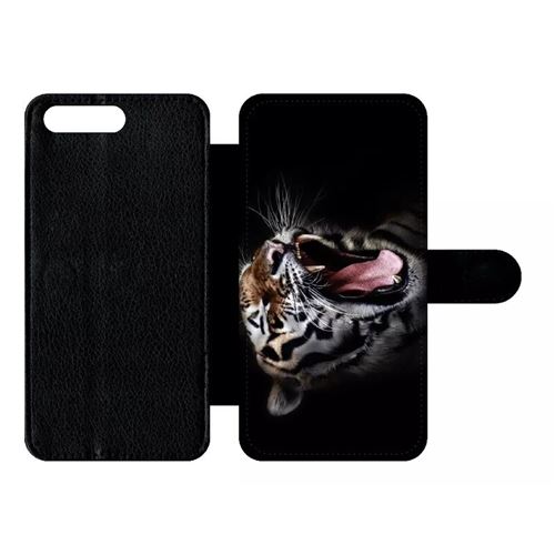 Etui My-Kase pour 7A - tete de tigre sauvage - Simili-cuir Noir