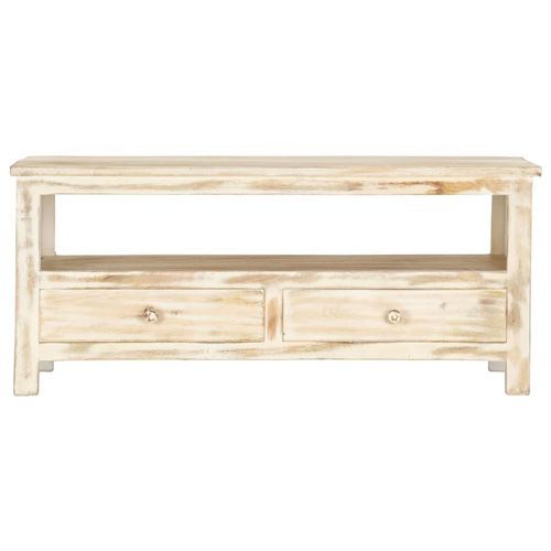 vidaXL Table basse Blanc 90x50x40 cm Bois de manguier massif