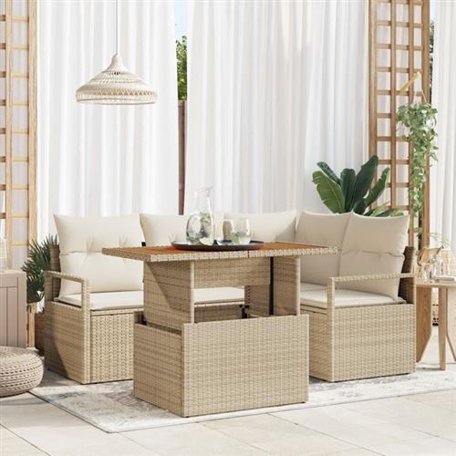 Vidaxl Ensemble De Canapé De Jardin 5 Pc 4-Nombre De Places - Image 3