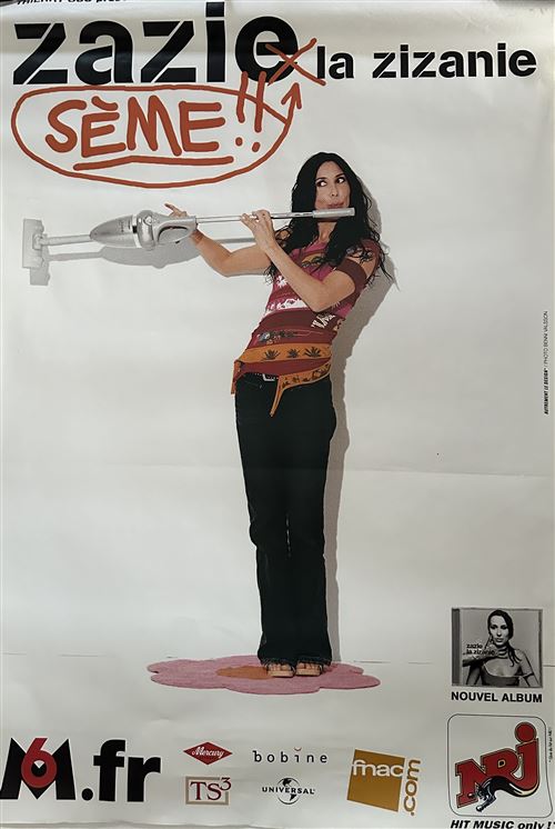 ZAZIE - Affiche Originale de Concert 2003 - 80x120cm - Envoi Roulé