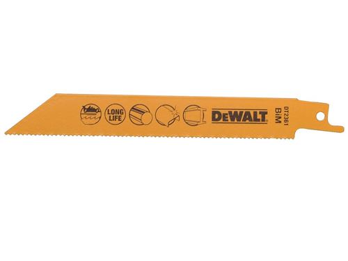 DeWalt DT2361QZ 152mm Lame de scie alternative Bimétal Coupe rapide Métaux/Plaques métalliques (Import Grande Bretagne)