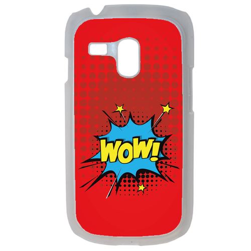 Coque Wow Fond Rouge Compatible Samsung Galaxy S3 Mini Transparent
