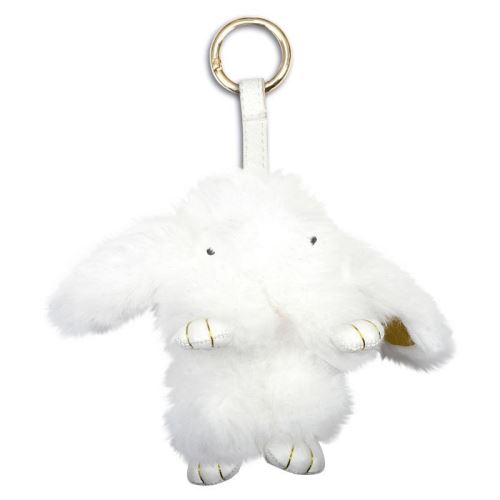 Porte-clés en peluche lapin blanc