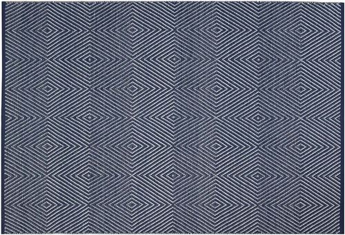 Fabhabitat - Tapis intérieur extérieur Zen bleu et blanc 150 x 90 cm