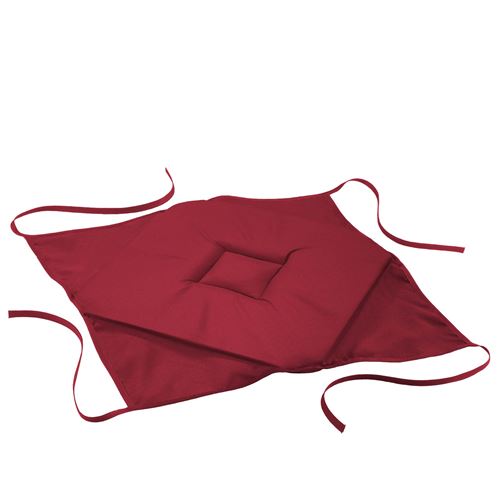 Galette 4 rabats 36 x 36 x 3.5 cm polyester uni essentiel Bordeaux