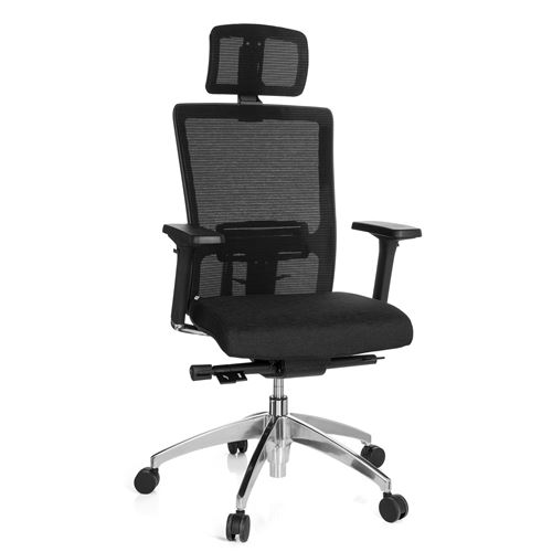 Si&egrave;ge bureau / Si&egrave;ge de direction ASTRA LUX, tissu maille noir/noir hjh OFFICE