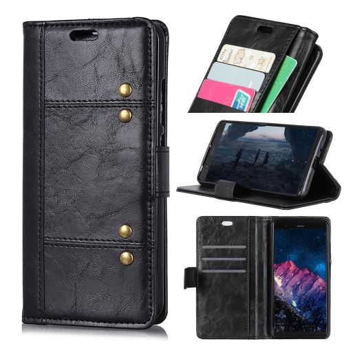 Etui en PU rivet décoré noir pour votre Motorola Moto G7 Play