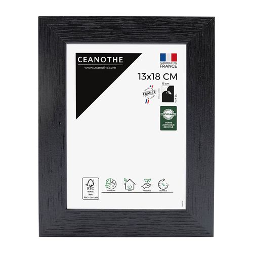 Cadre photo Karma noir 13x18 cm, bois reconstitué - marque française