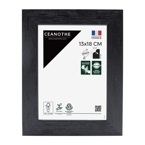 Cadre photo noir 13x18 cm bois reconstitu&eacute; fsc