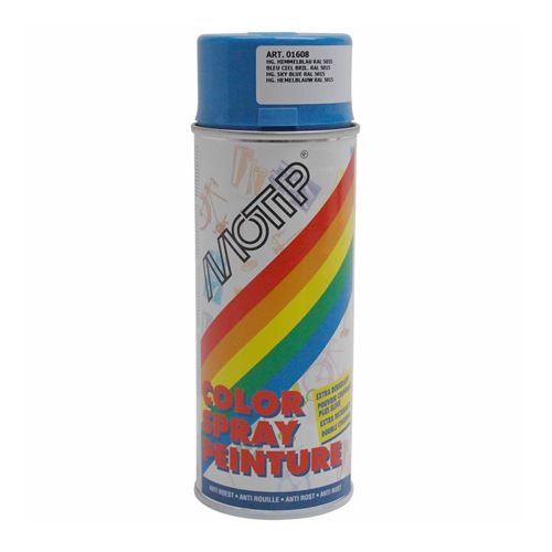 Bombe de peinture motip deco glycero brillant bleu ciel aerosol 400ml (01608)