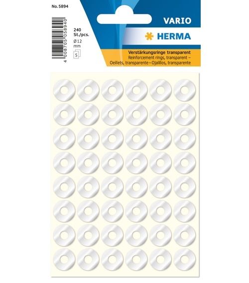 Haza Original étiquettes 240 pièces 12 mm transparentes