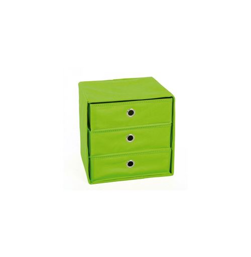 Paris Prix - Boîte De Rangement 3 Tiroirs kase 32cm Vert