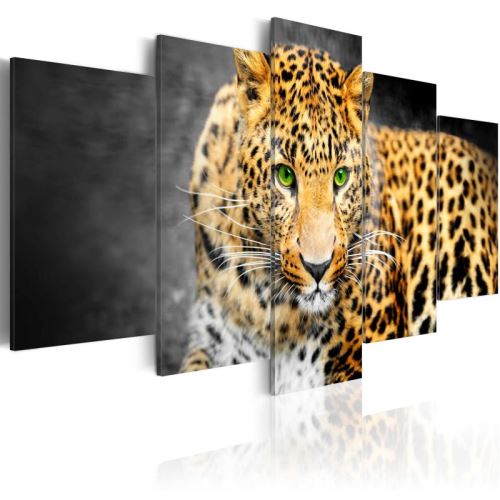 Tableau - Green-eyed leopard .Taille : 200x100