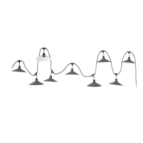 Guirlande lumineuse extérieur avec abat-jour en acier style vintage 10 douilles E27 VINTY 6m - VINTY