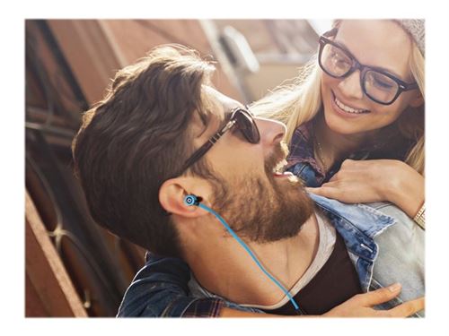 SBS Studio Mix Flat 60 - In-ear hoofdtelefoons met micro - inwendig - met bekabeling - 3,5 mm-stekker - blauw