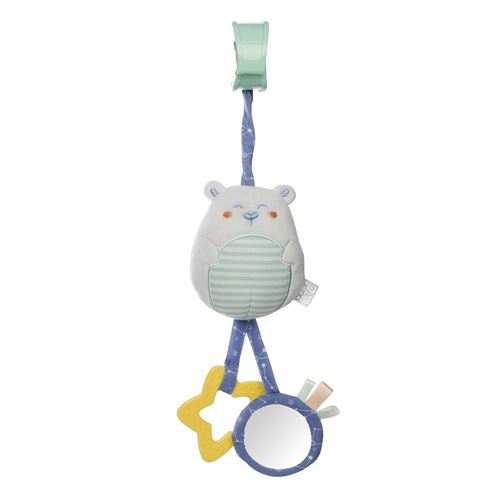 Saro figure suspendue avec hochet et ours vert vibrant
