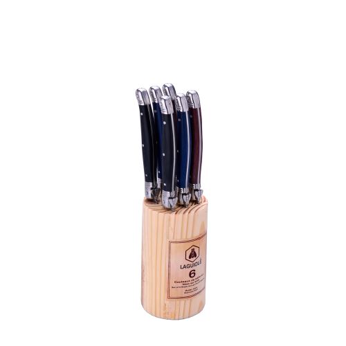 Set de 6 couteaux à steak sur Bloc en bois