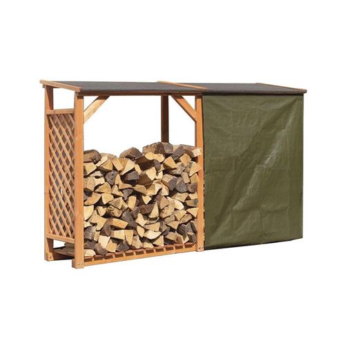 Ideanature - Abri bûches en bois coloris miel Double