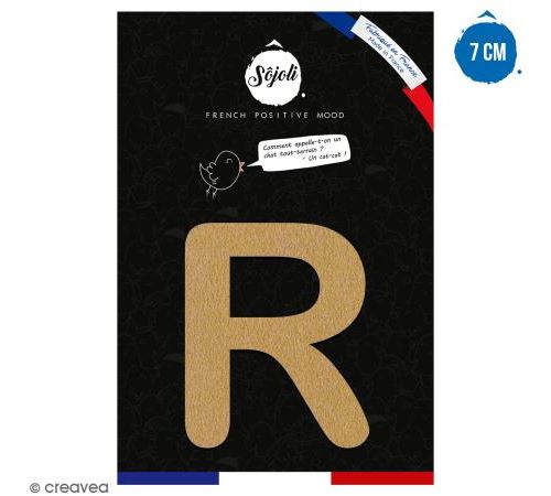 Lettre R en bois à décorer - 7 cm - Collection Alphabet arrondi