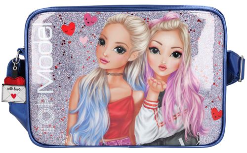 Top Model sac à bandoulière Love Letters 34 x 24 cm polyester bleu