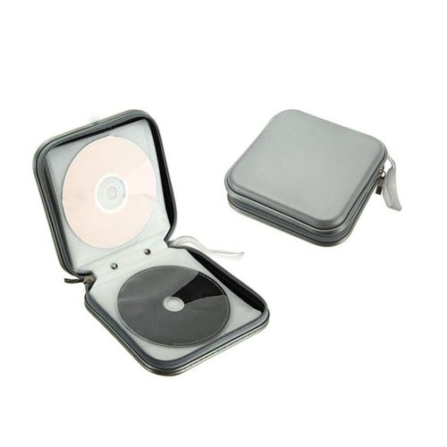 Etui housse de protection portable pour 40 disques CD/DVD - Gris
