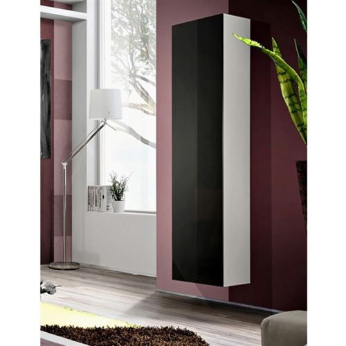 Rangement colonne - Fly - L 40 cm x H 170 cm x P 29 cm - Blanc et noir