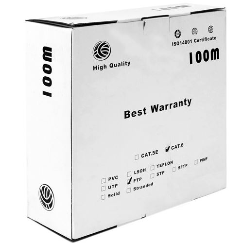 Bobine de câble FTP Cat.6A 23AWG gris dur 100 m