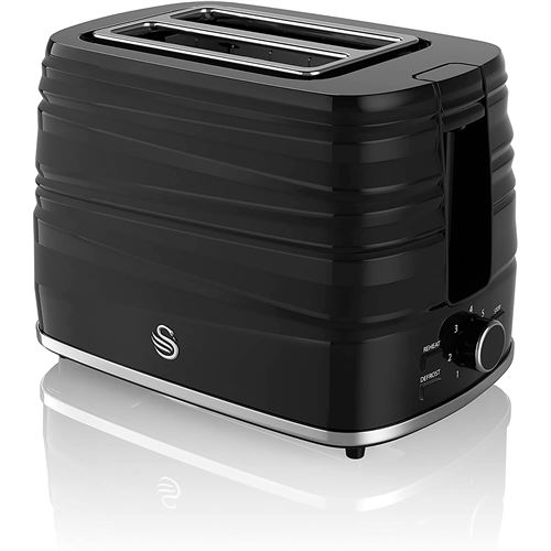SWAN ST31050BN Grille-Pain 2 Tranches,Fonctions (Arrêt,Réchauffement,Décongélation),7 Niveaux 900W Negro
