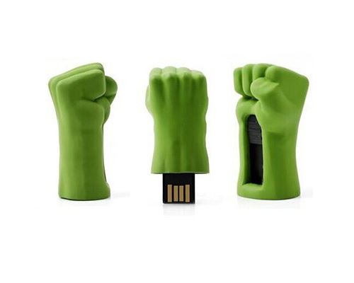 Clé USB 2.0 Mini Electronics 64 Go En forme de poing de l'Incroyable Hulk