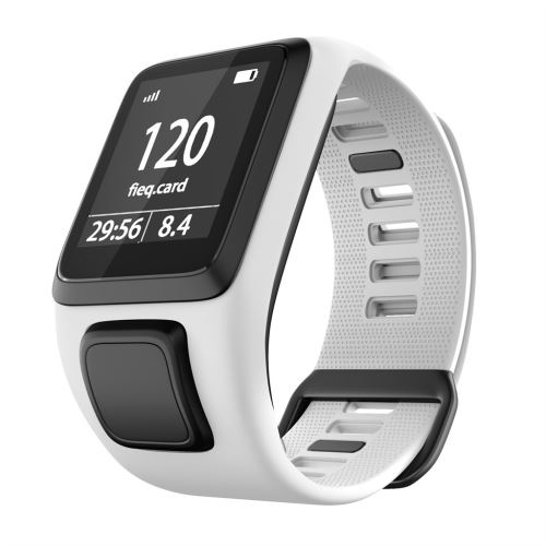 Bracelet de montre Compatible avec TomTom Adventurer/Runner 2 3/Spark 3, Gel de silice - Blanc