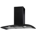 De Dietrich Fascination DHR7941B - Hotte - hotte décorative - largeur : 90 cm - profondeur : 50 cm - extraction et recirculation (avec kit de recirculation supplémentaire) - noir