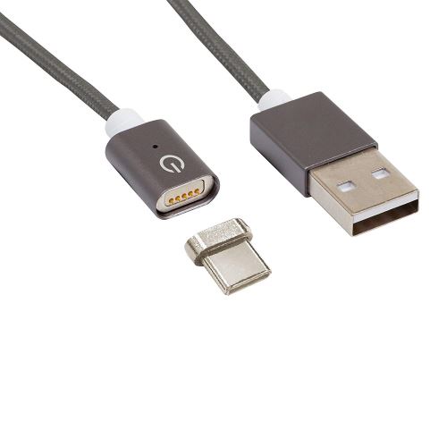 Ultron Magnetic Mobile De Charge/synchronisation Usb Type C 1 M Gris, 238476