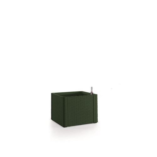 STEFANPLAST Bac a fleurs carré Natural Delux - 43 x 43 x 33 cm - 35 + 2 L dans la réserve - Vert pin