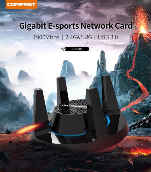 COMFAST Cf-958 Ac Haute Puissance 1900 Mbps Externe 4 X 3 Dbi Antennes Adap C0S6