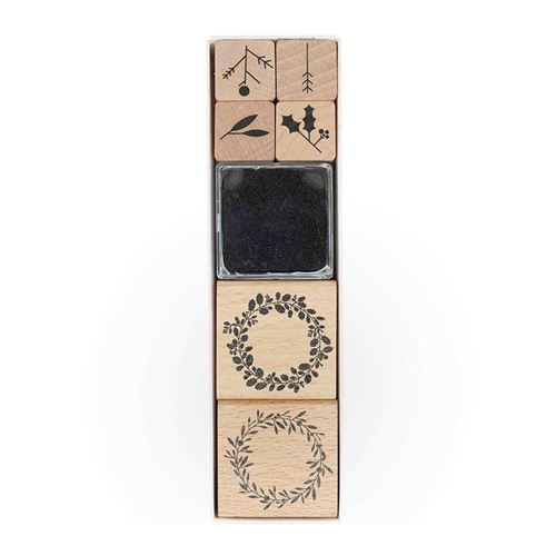 Lot de tampons en bois Christmas gui - Rico Design