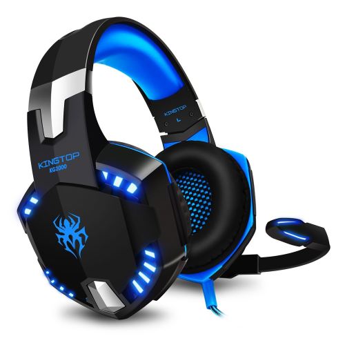 Hobby TeCasque stéreo filaire avec micro G2000 pour Gamer PC, Xbox One, PS4 - Noir Bleu