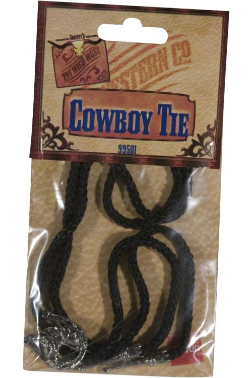 Cravate lacet cow boy avec insigne assorti