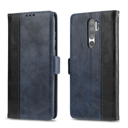 Etui en PU + TPU bicolore avec support bleu pour votre Xiaomi Redmi Note 8 Pro