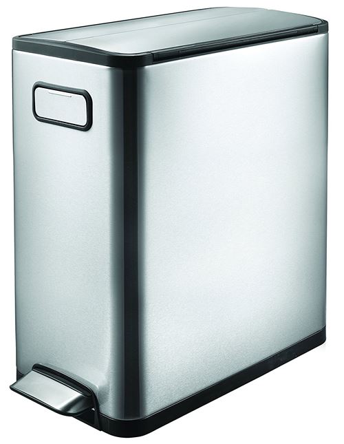 Poubelle ecofly step bin 20l inox mat, eko