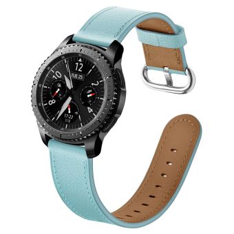 Bracelet en cuir v ritable bleu pour votre Samsung Gear S3 Classic