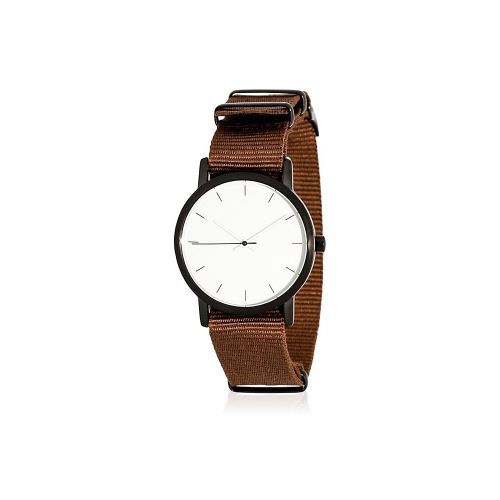 Montre Mixte La Trotteuse Cadran 34 mm En Acier Blanc Et Bracelet Noir En Nylon LT026