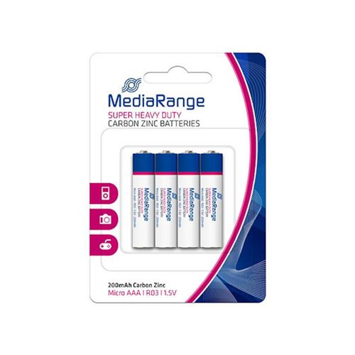 Piles AAA - 1.5V non-rechargeables MediaRange Zinc-Carbone - MRBAT141