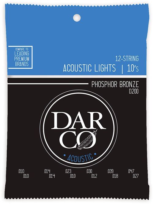 Non Communiqué Bronze Darco D200 Phosphor Light 12C 10-47 Jeux Folk 12 Cordes