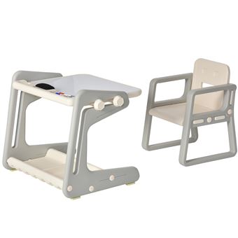 Bureau Et Chaise Réglables Pour Enfant HOMCOM - Plateau Inclinable 0-60° - Tiroir Et étagère - Bleu - 3 à 12 Ans - 9
