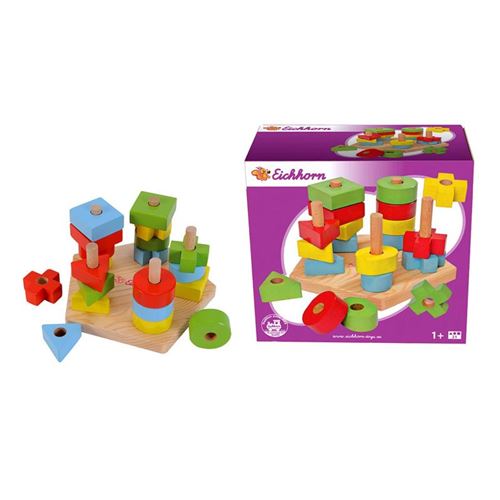 Jeu de compétence Eichhorn Stacking Board en bois 21 pièces - Image 2