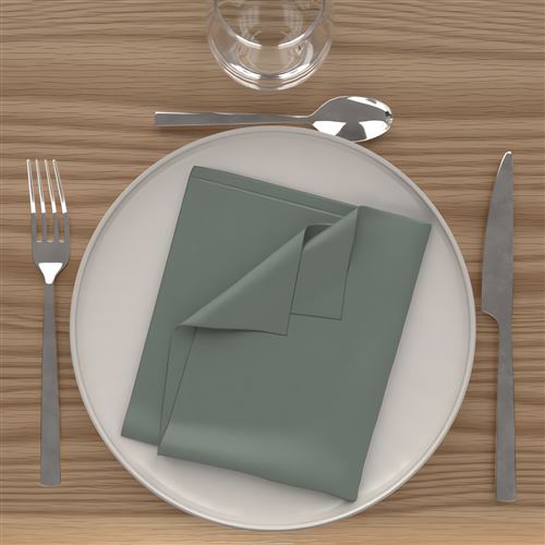 Lot de 3 serviettes de table ALIX vert