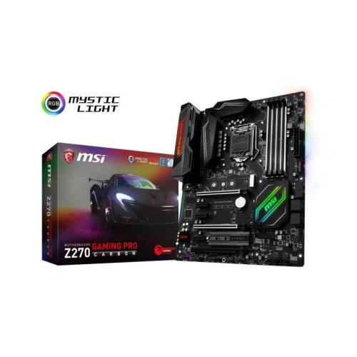 MSI Z270 GAMING PRO CARBON - Carte-mère - ATX - LGA1151 Socket - Z270 Chipset - USB 3.1 Gen 1, USB-C Gen2, USB 3.1 Gen 2 - Gigabit LAN - carte graphiq