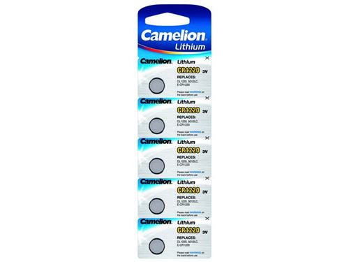 Pack de 5 piles camelion lithium cr1220 3v