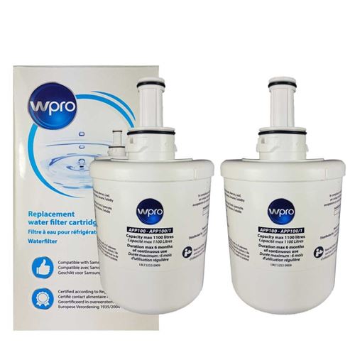 Filtres &agrave; eau (x2) Wpro APP100/1 pour r&eacute;frig&eacute;rateur samsung - maytag