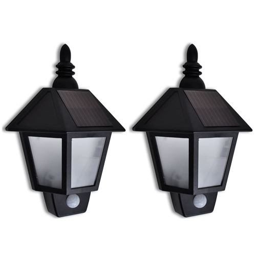 vidaXL Solar-wandlamp met bewegingsensor 2 st